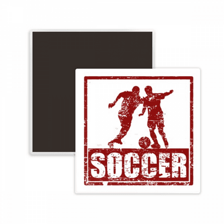 Red Football Player Grab Football Square Ceracs Fridge Magnet Keepsake Memento