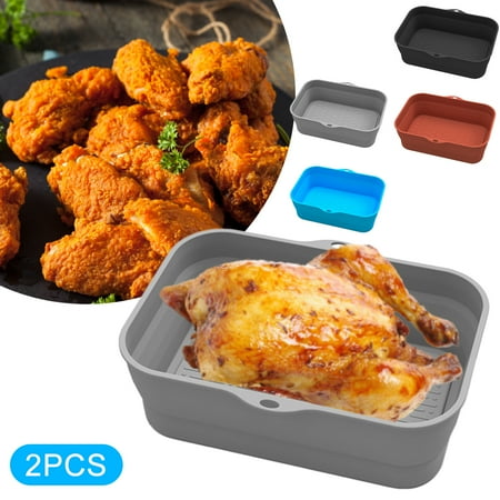 OROMYO 2Pcs Air Fryer Silicone Pot with Handle Rectangle Non-Stick Air Fryer Silicone Pot Heat Resistant Reusable Air Fryer Liner
OROMYO 2Pcs Air Fryer Silicone Pot with Handle Rectangle Non-Stick Air Fryer Silicone Pot Heat Resistant Reusable Air Fryer Liner