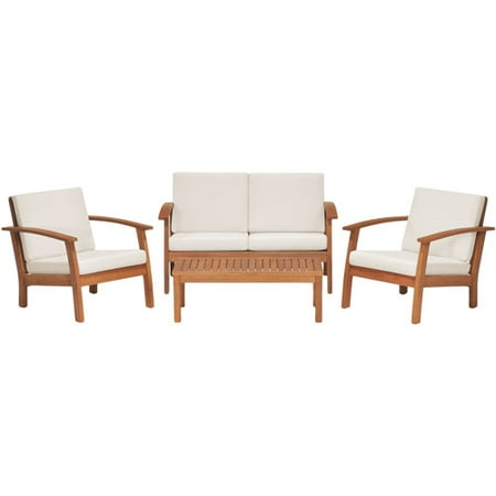 Amazonia Kingsboro 4-Piece Eucalyptus Patio Conversation Set, Seats 4