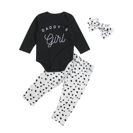 Canrulo Baby Girls 3Pcs Clothes Set Long Sleeve Letter Romper Heart Pants Headband Spring Autumn Outfits Black 6-9 Months
Canrulo Baby Girls 3Pcs Clothes Set Long Sleeve Letter Romper Heart Pants Headband Spring Autumn Outfits Black 6-9 Months