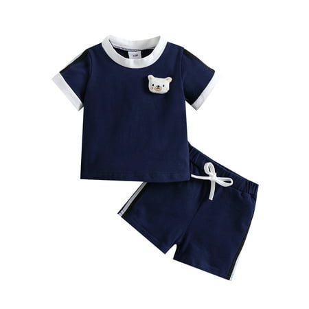 Musuos Baby Boys Tracksuit Short Sleeve Bear Doll Decor Shirt Tops with Shorts Pants
Musuos Baby Boys Tracksuit Short Sleeve Bear Doll Decor Shirt Tops with Shorts Pants