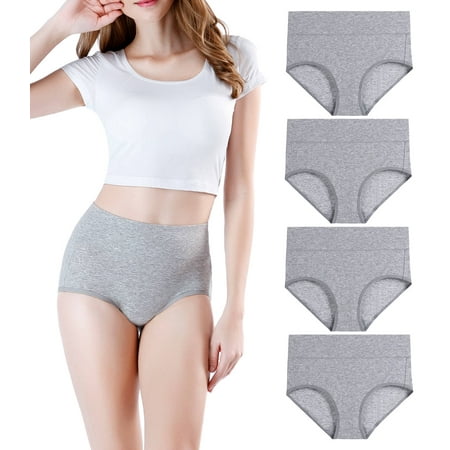 wirarpa Women s Cotton Underwear High Waisted Briefs Panties 4 Pack Sizes 5-10