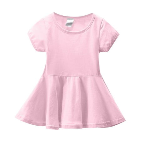 Tengma Toddler Girls Dresses Summer Solid Color Crewneck Short Sleeve A Line Knee Length Dress Casual Home Outing Suitable Princess Dresses Pink 80
Tengma Toddler Girls Dresses Summer Solid Color Crewneck Short Sleeve A Line Knee Length Dress Casual Home Outing Suitable Princess Dresses Pink 80