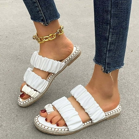Ykohkofe Fashion Summer Women Slippers Flat Solid Color Linen Sole Pleated Set Toe Comfortable Casual
Ykohkofe Fashion Summer Women Slippers Flat Solid Color Linen Sole Pleated Set Toe Comfortable Casual