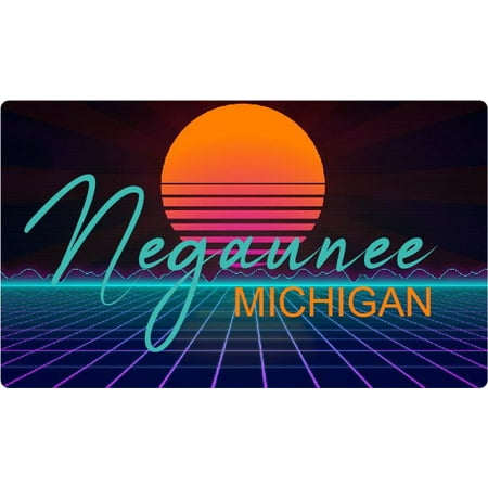 Grayling Michigan 4 X 2.25-Inch Fridge Magnet Retro Neon Design