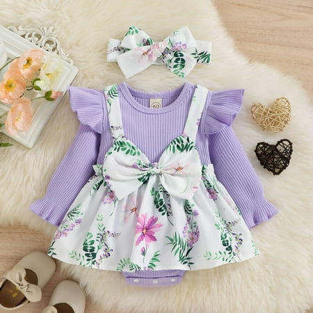 NIUREDLTD Girls Ruffles Long Sleeve Floral Prints Bowknot Romper Bodysuits Headbands Set
NIUREDLTD Girls Ruffles Long Sleeve Floral Prints Bowknot Romper Bodysuits Headbands Set