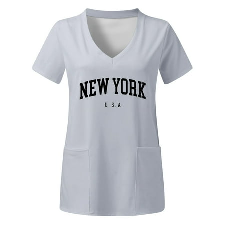 Women Scrubs Tops Plus Size Top V Neck Short Sleeved Pockets Prints T Shirt Nurse Workwear
Women Scrubs Tops Plus Size Top V Neck Short Sleeved Pockets Prints T Shirt Nurse Workwear