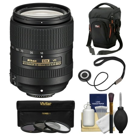 Nikon 18-300mm f\/3.5-6.3G VR DX ED AF-S Nikkor-Zoom Lens with Case + 3 UV\/CPL\/ND8 Filters + Kit for D3200, D3300, D5300, D5500, D7100, D7200 Cameras