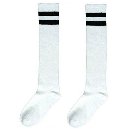 Amscan Standard Knee High Socks with Black Stripes White 10 x 3