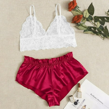 WHLBF Womens Plus Size New Lace Lingerie Silk Underwear Sleepwear Underwear Pajamas Satin Red XL(XL)
WHLBF Womens Plus Size New Lace Lingerie Silk Underwear Sleepwear Underwear Pajamas Satin Red XL(XL)