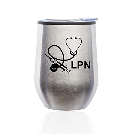 Stemless Wine Tumbler Coffee Travel Mug Glass with Lid Licensed Practical Nurse LPN (Silver)
Stemless Wine Tumbler Coffee Travel Mug Glass with Lid Licensed Practical Nurse LPN (Silver)