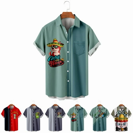 LANLIN Men Dad Collared Polo Shirts Funny Relaxed-Fit Tops Up to 8XL