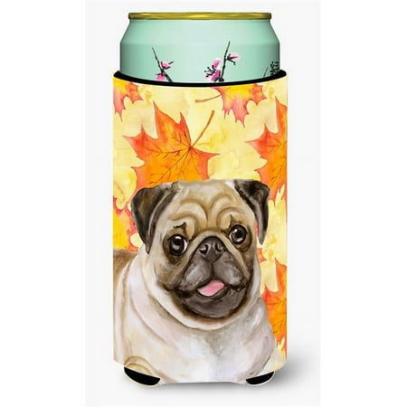 Fawn Pug Fall Tall Boy Beverage Insulator Hugger