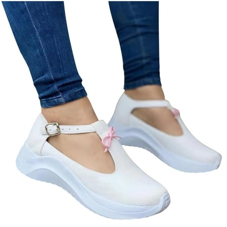 Women s Ladies Shoes Casual Daily Buckle Closed Toe Platform Sneakers