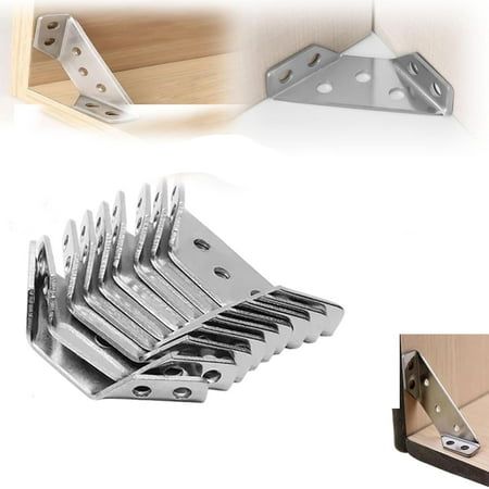 Universal Stainless Steel Furniture Corner Connector Furniture Corner & Edge Safety Bumpers Triangle Support Frame Stainless Steel Corner Bracket for Shelf Cabinet Table Chair
Universal Stainless Steel Furniture Corner Connector Furniture Corner & Edge Safety Bumpers Triangle Support Frame Stainless Steel Corner Bracket for Shelf Cabinet Table Chair