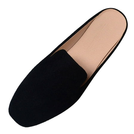 zuwimk Shoes For Women Women s Low Wedge Ankle Strap Flats Shoes Black