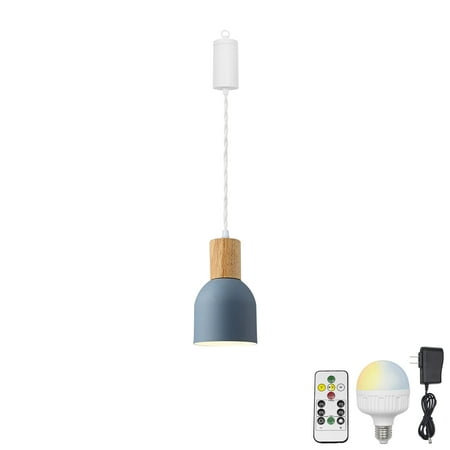 FSLiving Dimmable Hanging Light with Rechargeable Battery Operated LED RGB Bulb Wooden Base Blue Pendant Light Color Changing Timing Lamp for Bar Party Courtyard Nightstand Camping - 1 Lamp
FSLiving Dimmable Hanging Light with Rechargeable Battery Operated LED RGB Bulb Wooden Base Blue Pendant Light Color Changing Timing Lamp for Bar Party Courtyard Nightstand Camping - 1 Lamp