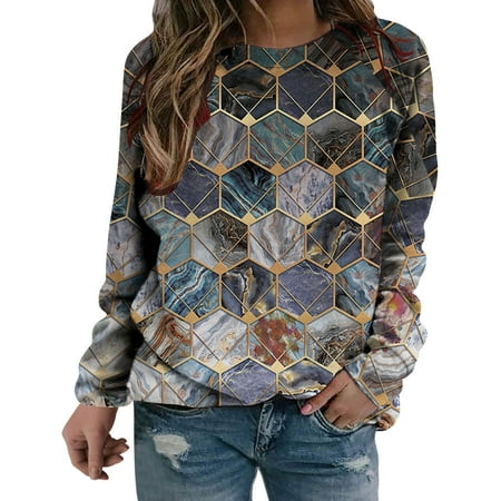 Mrat Fall Loose Shirts for Women Long Sleeve Round-Neck Blouses & Shirts Ladies Casual Shirts Geometric Printed Sweatshirt Pullover Loose Tunic Tops Long Sleeve Sleep Shirts for Female
Mrat Fall Loose Shirts for Women Long Sleeve Round-Neck Blouses & Shirts Ladies Casual Shirts Geometric Printed Sweatshirt Pullover Loose Tunic Tops Long Sleeve Sleep Shirts for Female