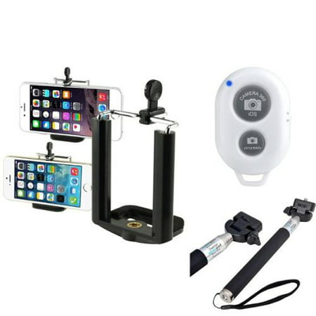 Insten Monopod Extendable Selfie Stick with White Bluetooth Remote Shutter for iPhone 7 7+ 6S 6 6+ Plus \/ Samsung LG Motorola HTC Android Phones \/ Camera