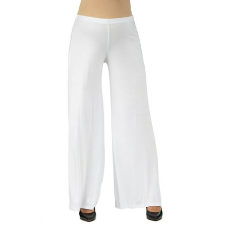 24seven Comfort Apparel Elastic Waist Flared Leg Maternity Palazzo Pants