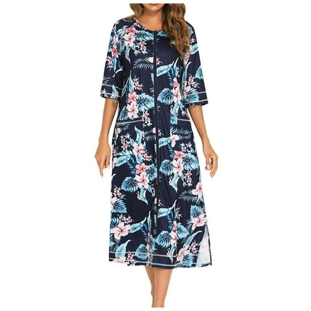 kcdigr Women s Homewear Casual Loose Pajamas Three Quarter Sleeve Nightdress Women s Winter Warm Nightgown Fall and Winter Nightdress Zip With Pokets Loose Pajamas
kcdigr Women s Homewear Casual Loose Pajamas Three Quarter Sleeve Nightdress Women s Winter Warm Nightgown Fall and Winter Nightdress Zip With Pokets Loose Pajamas