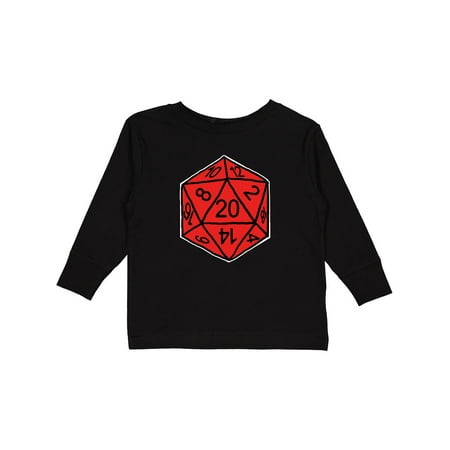 Inktastic Red 20 Sided Dice Gift Toddler Boy or Toddler Girl Long Sleeve T-Shirt