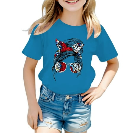 Shirts for Girls Kid Cute Graphic Print Round Neck Short Sleeve Tee Summer Casual T Shirts With Toddler Top 9-10 Years
Shirts for Girls Kid Cute Graphic Print Round Neck Short Sleeve Tee Summer Casual T Shirts With Toddler Top 9-10 Years