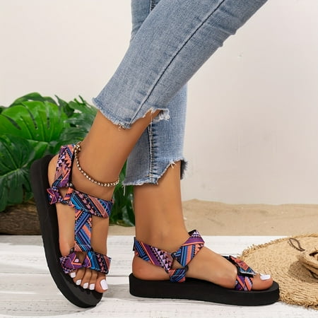 TUOBKE Women‘s Geometric Pattern Platform Sandals Casual Open Toe Summer Shoes Comfortable Ankle Strap Sandals
TUOBKE Women‘s Geometric Pattern Platform Sandals Casual Open Toe Summer Shoes Comfortable Ankle Strap Sandals