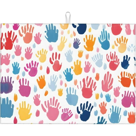PRIYAL Rainbow Hand Print Dish Drying Mat for Kitchen Countertop Drying Mat 18x24 Inch Watercolor Absorbent Dish Drainer Mats for Under Rack Dish Drying Pad for Home Coffee Bar Decor
PRIYAL Rainbow Hand Print Dish Drying Mat for Kitchen Countertop Drying Mat 18x24 Inch Watercolor Absorbent Dish Drainer Mats for Under Rack Dish Drying Pad for Home Coffee Bar Decor