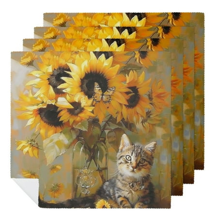 QFMY Sunflowers Cloth Napkins Polyester Reusable Machine Washable Fabric for Events Home Decor 4 PCS
QFMY Sunflowers Cloth Napkins Polyester Reusable Machine Washable Fabric for Events Home Decor 4 PCS