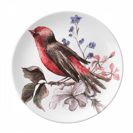 Branch Birds Flower Plate Decorative Porcelain Salver Tableware Dinner Dish