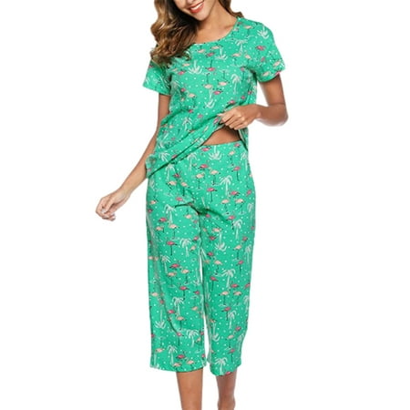 Capreze Women Pajama Set V Neck Lounge Sets Tops And Capri Pant Sleepwear Casual Nightgown 2 Piece Nightwear Green 2XL
Capreze Women Pajama Set V Neck Lounge Sets Tops And Capri Pant Sleepwear Casual Nightgown 2 Piece Nightwear Green 2XL