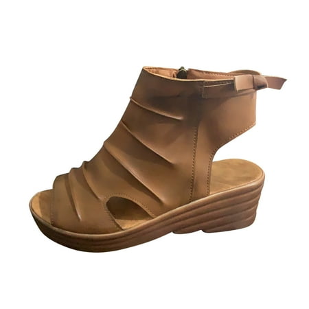 Follure Girl women s casual shoes Women s Fashion Solid Color Casual Platform Wedge Heel Buckle Fish Mouth Sandals Brown 42
Follure Girl women s casual shoes Women s Fashion Solid Color Casual Platform Wedge Heel Buckle Fish Mouth Sandals Brown 42