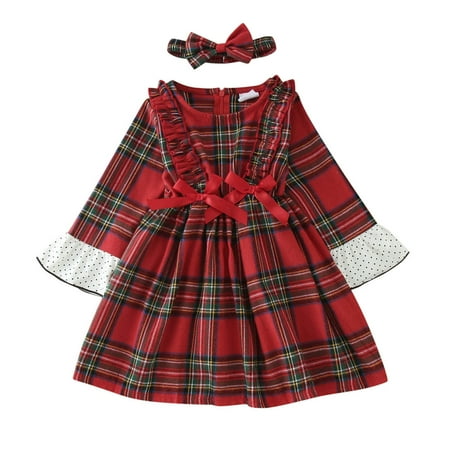 Toddler Child Dailywear Dresses Christmas Long Sleeve Lace Plaid Ruffles Princess Dress Party With Headbands Cute Lovely Children
Toddler Child Dailywear Dresses Christmas Long Sleeve Lace Plaid Ruffles Princess Dress Party With Headbands Cute Lovely Children
