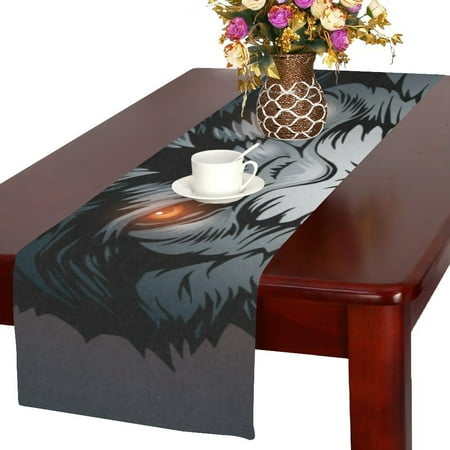 MYPOP Angry wolf head Table Runner 16x72 inches