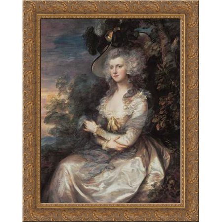 Mrs. Thomas Hibbert 24x20 Gold Ornate Wood Framed Canvas Art by Thomas Gainsborough