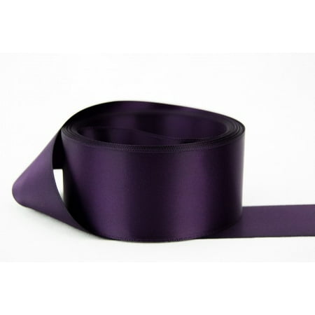 

Ribbon Bazaar Double Faced Satin 3/8 inch Eggplant 50 yards 100% Polyester Ribbon