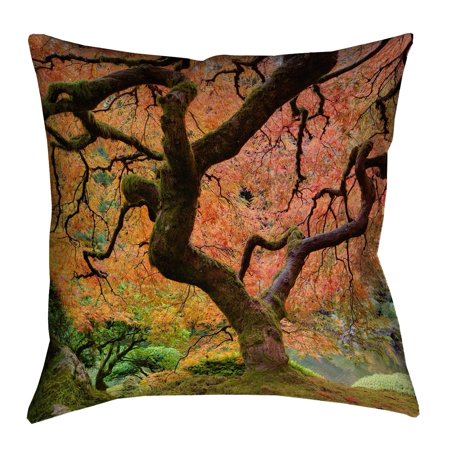 ArtVerse Justin Duane Japaneses Maple (Pillow Cover Only) - Spun Polyester