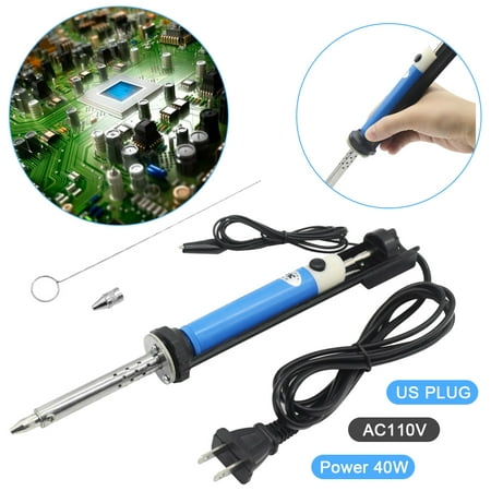 

CNKOO 40W Soldering Iron Tools 110V 40W Electric Soldering Iron PCB Solder Sucker Rework Station Heat Pencil Desoldering Vacuum Pump Welding Tool US Plug for Electronic Jewelry Blue