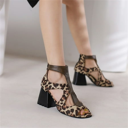 Cathalem Sandal for Women 11 Ladies Fashion Flock Leather Stitching Hollowed Fishmouth Thick High Heeled Women Leather Sandals Brown 7
Cathalem Sandal for Women 11 Ladies Fashion Flock Leather Stitching Hollowed Fishmouth Thick High Heeled Women Leather Sandals Brown 7