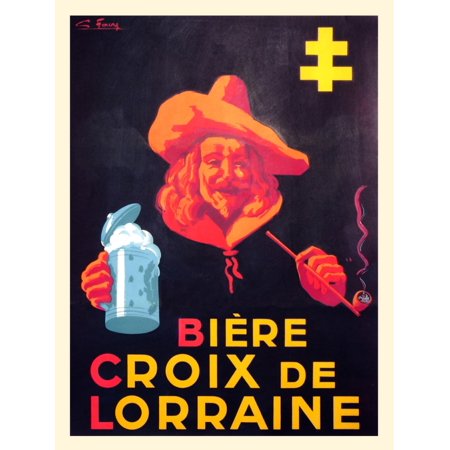 Biere Croix de Lorraine Poster Print by George Favre