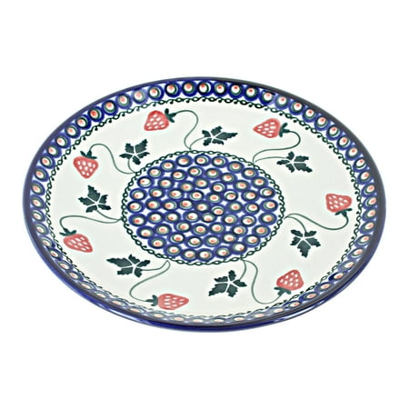 Blue Rose Polish Pottery Strawberry Delight Dessert Plate