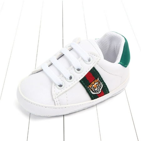 Toyella Baby cartoon soft sole leather walking shoes Green 12cm