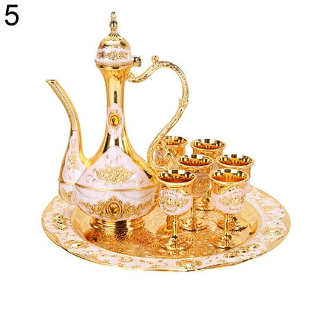 LIHUA 8Pcs/Set European Vintage Metal Wine Cup Kettle Tray Kit Wedding Home Gifts Set
LIHUA 8Pcs/Set European Vintage Metal Wine Cup Kettle Tray Kit Wedding Home Gifts Set