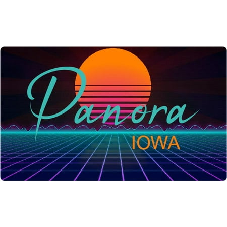 Panora Iowa 4 X 2.25-Inch Fridge Magnet Retro Neon Design