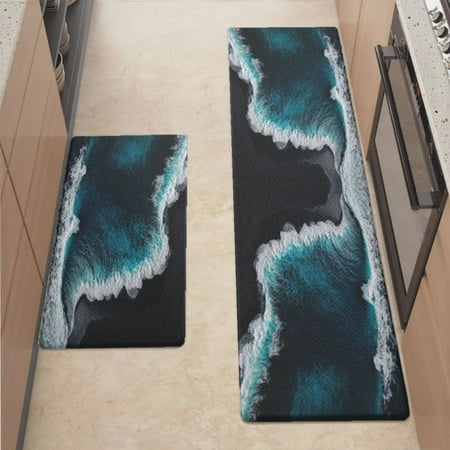 Anti Fatigue Kitchen Mat Ocean Waves Kitchen Rugs Non Slip Cushioned Standing Mat for Sink Floor Laundry Office Desk Plus 17.3 x 47.2 
Anti Fatigue Kitchen Mat Ocean Waves Kitchen Rugs Non Slip Cushioned Standing Mat for Sink Floor Laundry Office Desk Plus 17.3 x 47.2