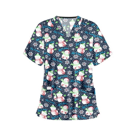 Asashitenel Women Nursing Scrub Tops Healthcare Tunic Uniform Christmas Printed V-Neck Short Sleeve Tops Nurses Work Uniform Blouses with Pockets
Asashitenel Women Nursing Scrub Tops Healthcare Tunic Uniform Christmas Printed V-Neck Short Sleeve Tops Nurses Work Uniform Blouses with Pockets