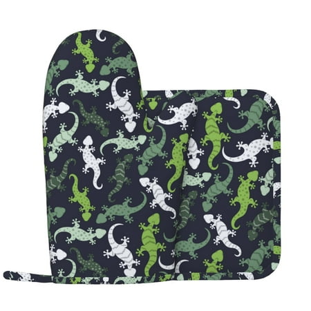 Oven Mitts and Pot Holders Sets Cute Lizard Gecko Green Non-Slip Silicone Oven Gloves Potholders Cotton Lining Heat Resistant Gloves Hot Pads for Kitchen Cooking Baking
Oven Mitts and Pot Holders Sets Cute Lizard Gecko Green Non-Slip Silicone Oven Gloves Potholders Cotton Lining Heat Resistant Gloves Hot Pads for Kitchen Cooking Baking
