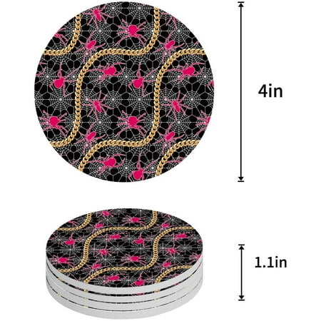 FMSHPON Halloween Bat Set of 4 Round Coaster for Drinks Absorbent Ceramic Stone Coasters Cup Mat with Cork Base for Home Kitchen Room Coffee Table Bar Decor
FMSHPON Halloween Bat Set of 4 Round Coaster for Drinks Absorbent Ceramic Stone Coasters Cup Mat with Cork Base for Home Kitchen Room Coffee Table Bar Decor