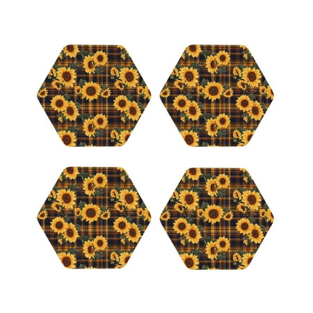Pofeuu Brown Blue Plaid Sunflower Print Coasters for Drinks 4Pack PU Leather Coasters Bar Drink Coasters for Tabletop Protection Furniture from Damage-Hexagon
Pofeuu Brown Blue Plaid Sunflower Print Coasters for Drinks 4Pack PU Leather Coasters Bar Drink Coasters for Tabletop Protection Furniture from Damage-Hexagon